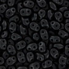 SuperDuo Beads 2.5x5mm Powdery - Jet